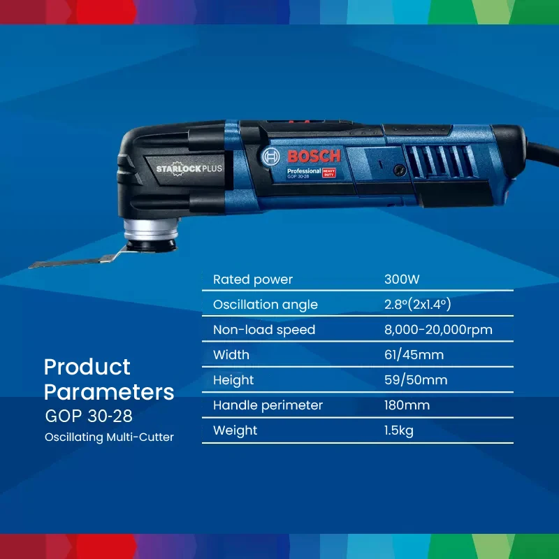 Imagem -06 - Bosch-multi-cutter Oscilante Profissional Engrenagens Regulação de Velocidade Multi-angle Ferramenta Elétrica Gop 3028 300w