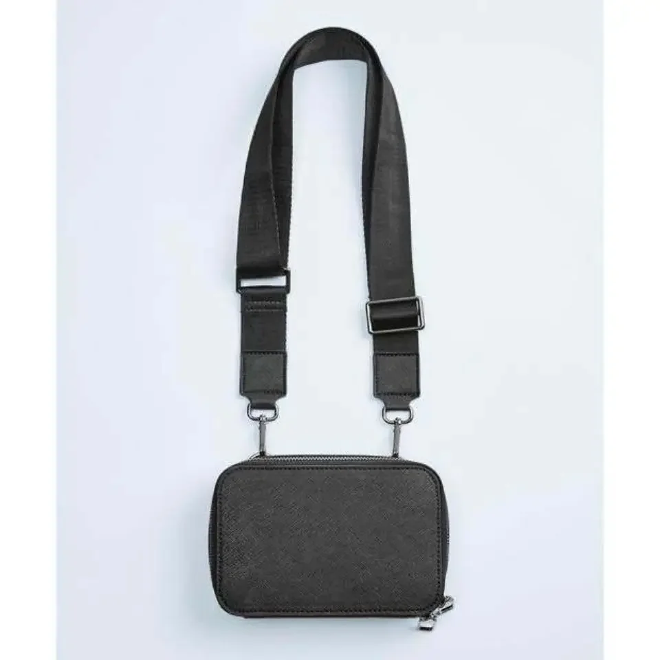 Bolso de hombro con solapa de PU para mujer, monedero con cremallera sólida, bolso de teléfono de alta calidad, bolso Simple de estilo euroamericano, moda Unisex