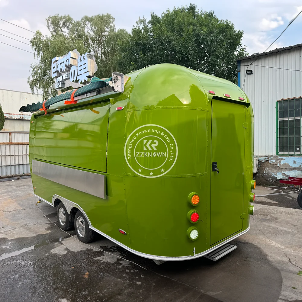 Concessão de reboque de comida rápida, cozinha móvel, equipamentos completos, caminhão de comida Airstream, carrinho de cachorro-quente