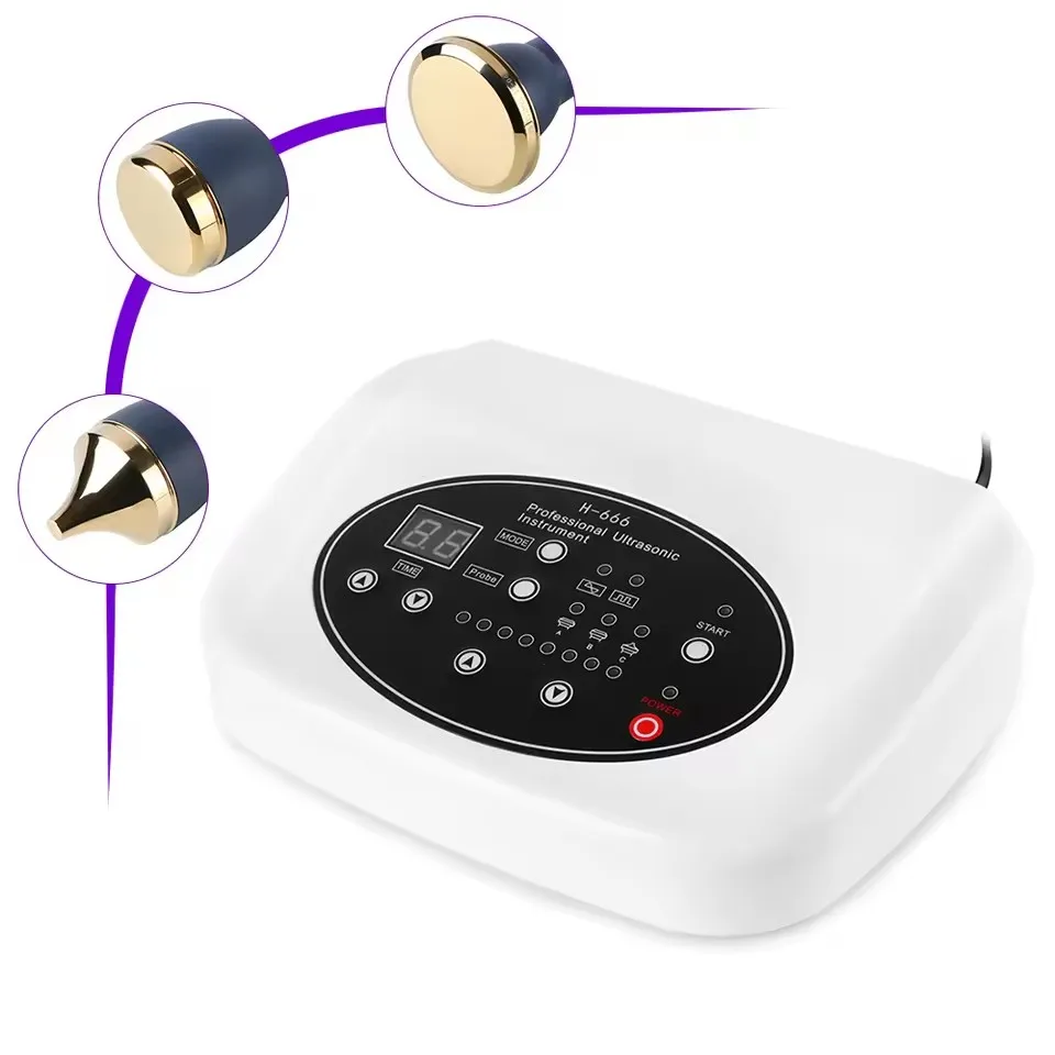 Three Ultrasonic Probes for Facial Body and Eye Facial Massage Spa Use Ultrasound Cavitation Weight Loss Machine