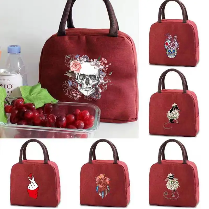 

Colorful Printed Insulated Lunch Bag Insulated Refrigerated Bag Cold Food and Beverage Box Dinner Large Square Refrigerated Bag