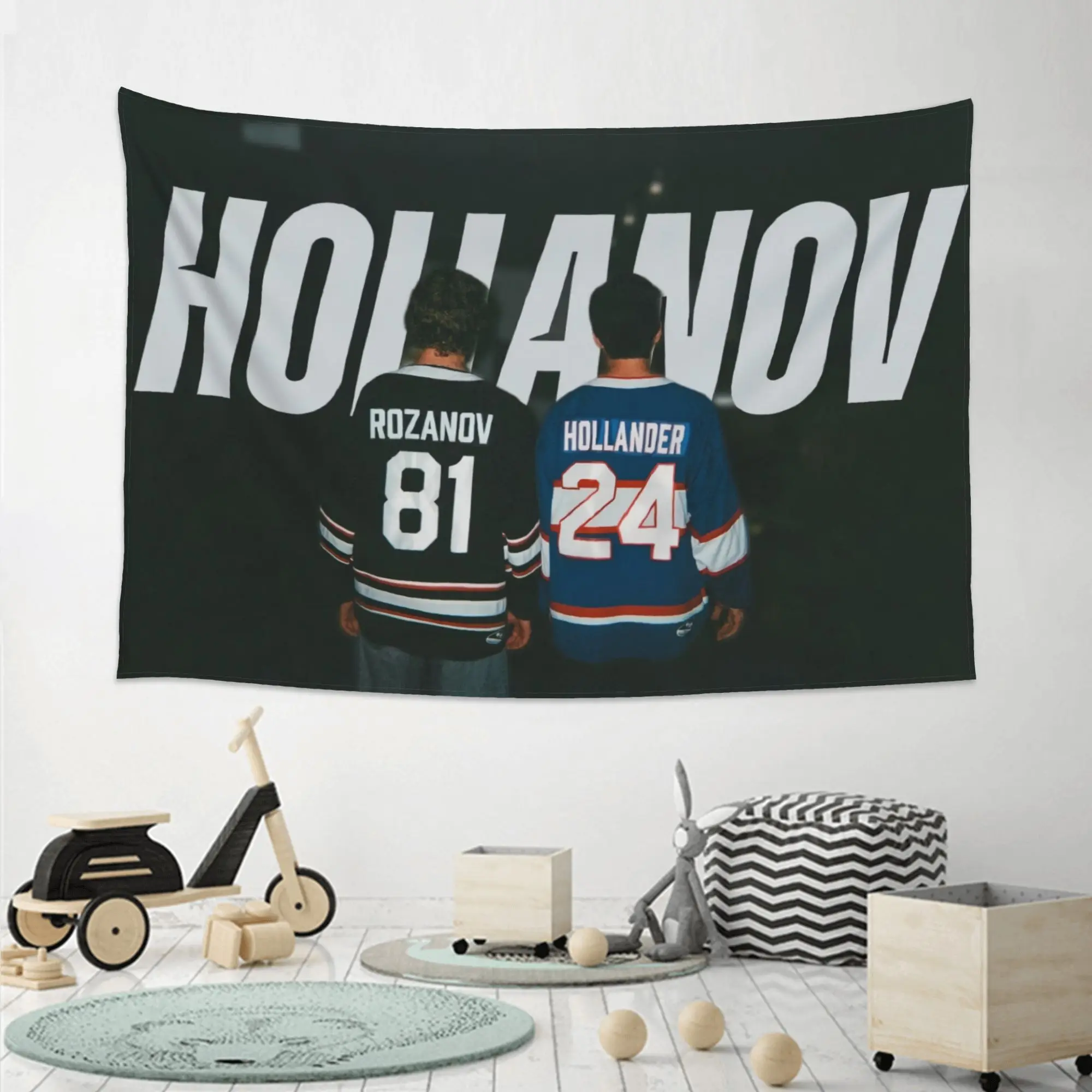 Heated Rivalry Printed Wall Tapestry, Jumbo Horizontal Hanging Banner, Room Decor for Teen Bedrooms & Dorms, Great Birthday Gift