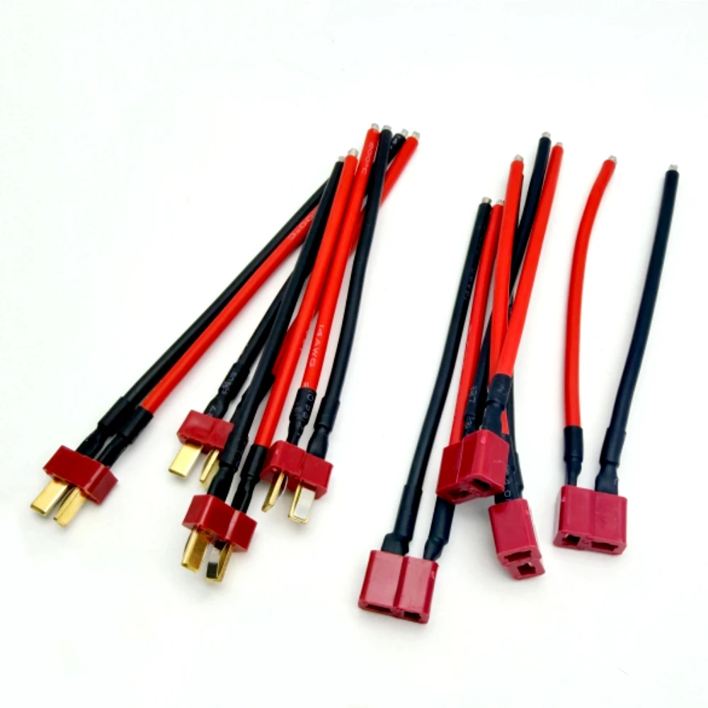 4Pcs Deans T Plug Male/Female Connector 14AWG Soft Silicone Wire for RC Lipo Battery Expand Connect Cable Wholesale