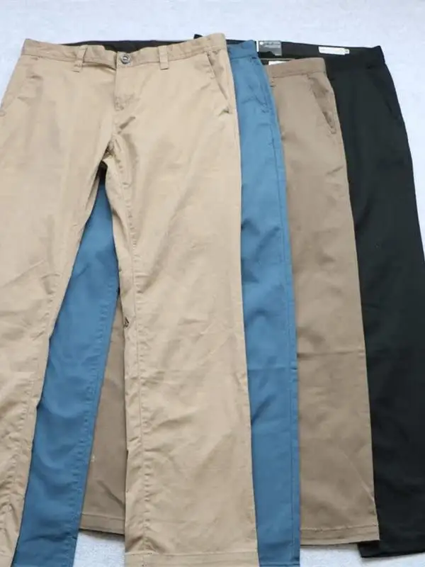 

Busin Casual Cotton Stretch Men's Pants Spring Autumn Loose Straight Leg ket Detail Workwear Long Trousers