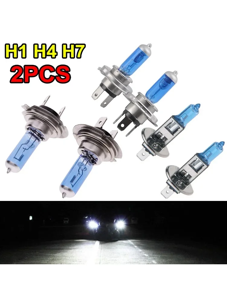 2 pièces voiture Auto lampes xénon lampe Super lumineux halogène voiture phare Super LED ampoules blanc 12V H1 H4 H7 phares Kit 100W 6000K