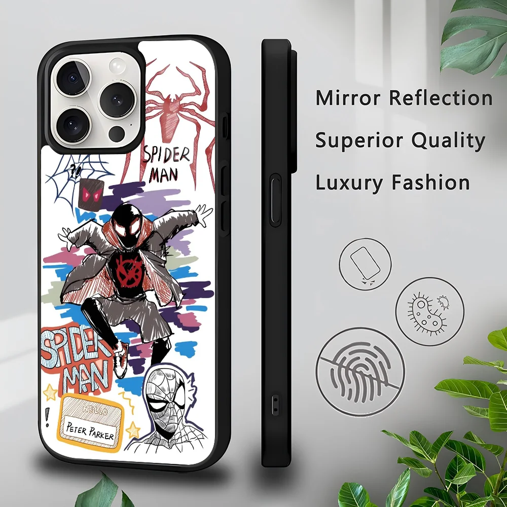 Hot Anime S-spider Man Phone Case For IPhone 16 15 14 13 Pro Max 11 Mini Alex Mirror For Magsafe Wireless Charging Cover