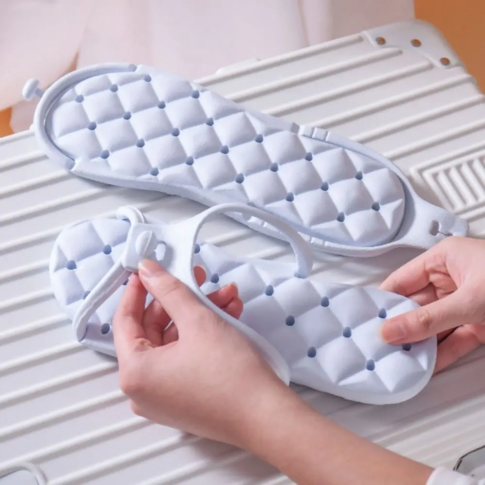 Unique Quick-dry Slippers Women Soft Open-toed Foldable Slipper Anti-slip Travel Flat Slippers Journey