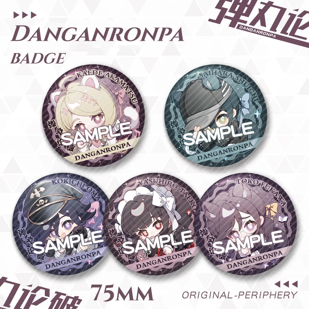 Nowy Danganronpa Laser Matte Badge Saihara Shuichi Kokichi Oma Toko Fukawa Cute Cartoon Anime Pin Game Biżuteria Broszka Prezent