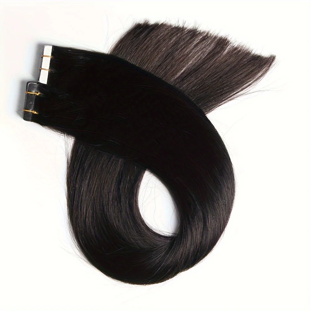 Extensiones de Cabello con cinta, cabello humano 100% Remy, 20 piezas/50g por paquete, liso, sin costuras, trama de piel