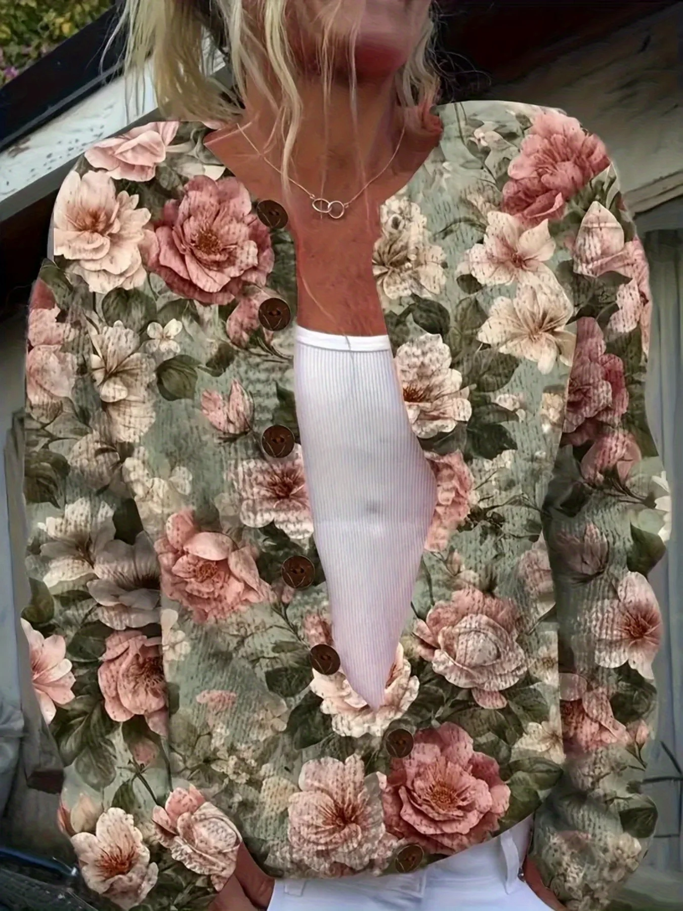 

Осень-зима вязаный кардиган с цветочным принтом, уличная одежда, женские свитера, крутой вязаный топ, повседневные джемперы, модные