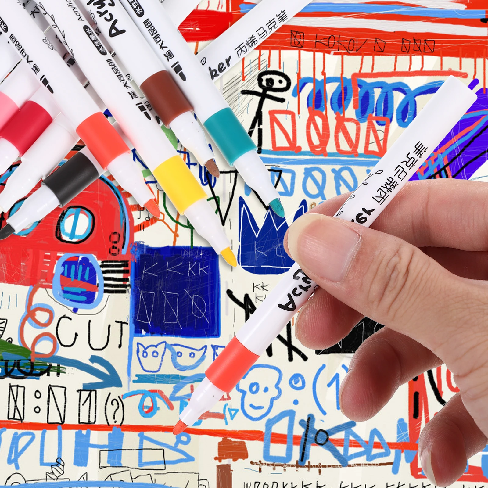 

12Pcs Drawing Pens Colored Marker Pens for Art Crafting Painting Fine Art Techniques Graffiti Markers
