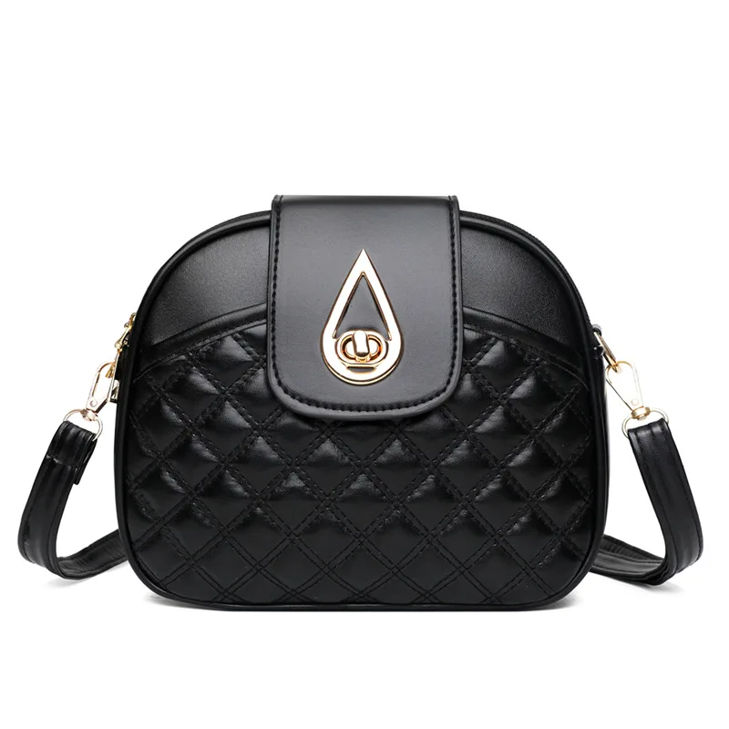 2024 New Fashion Versatile Light Luxury Retro Lingge Handbag Three Layer Single Shoulder Diagonal Straddle Small Round Bag