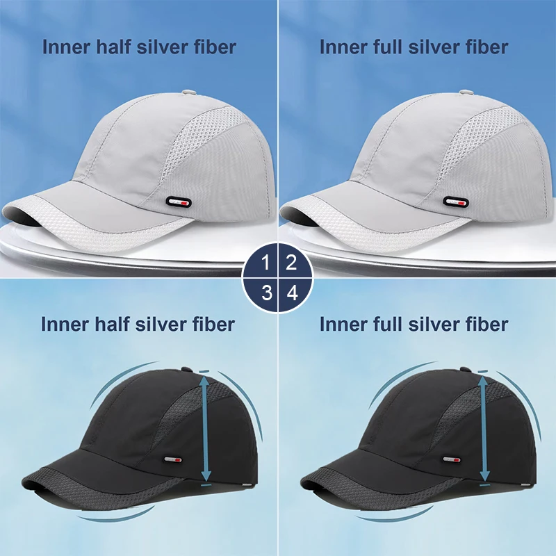 Anti Radiation Baseball Cap Silver Fiber Electromagnetic Wave Shielding Hat Computer Room Anti-electromagnetic Radiation Sunhat