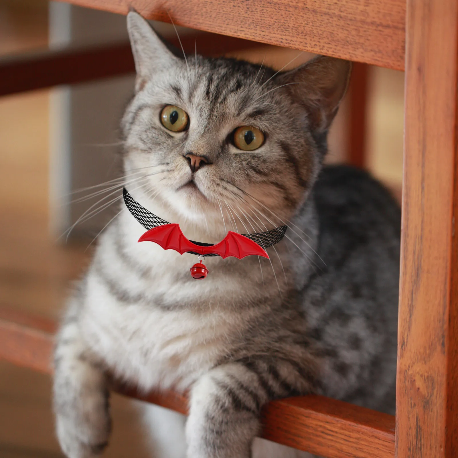 

2Pcs Halloween Cat Collar Bat Wing Adjustable Bell Lightweight Exquisite Craftsmanship Safe for Kittens Halloween Cat Collar