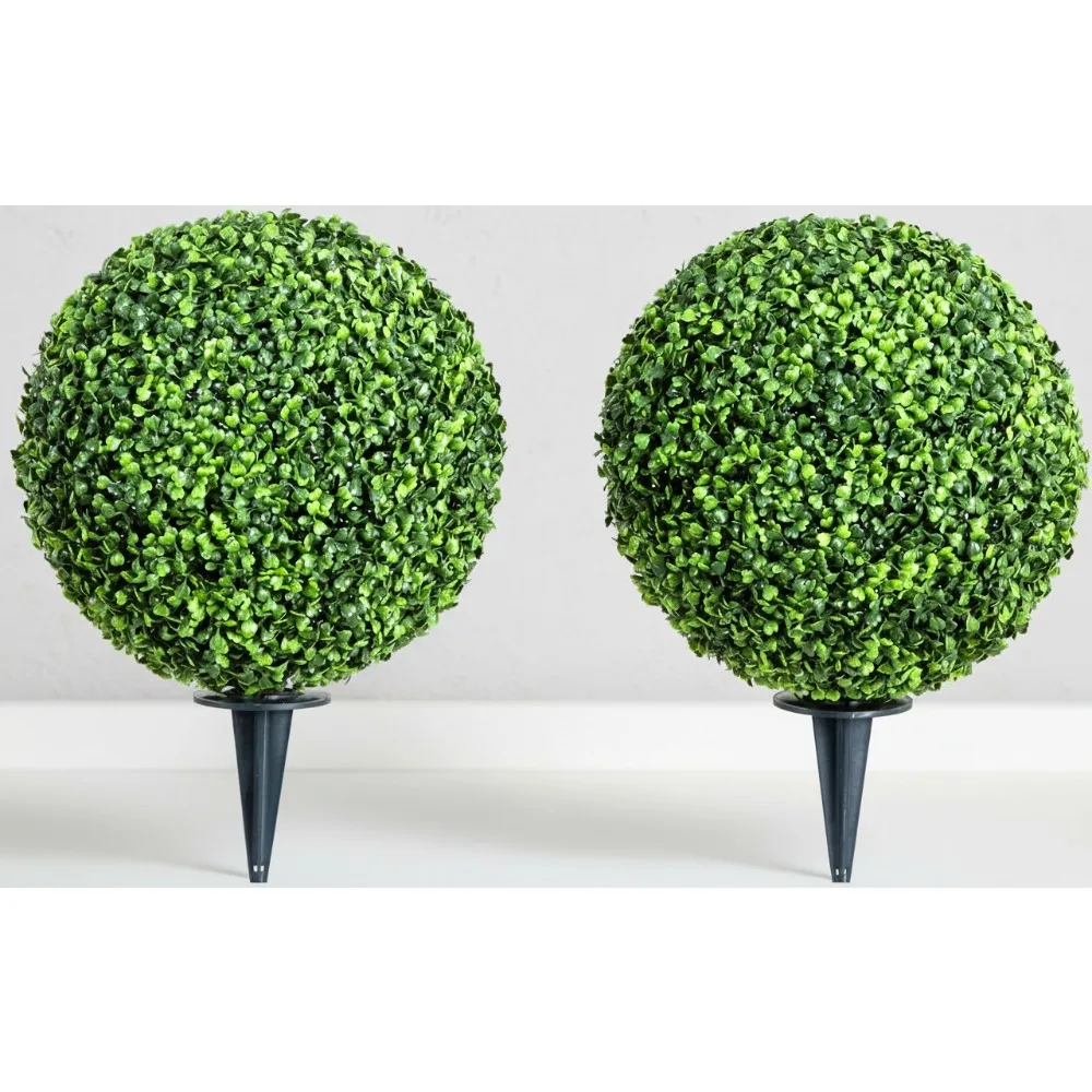 

Набор топиарий из искусственного самшита, 2 шт., устойчивый к ультрафиолетовому излучению наружный декор для сада и патио, простая установка с наземным колком