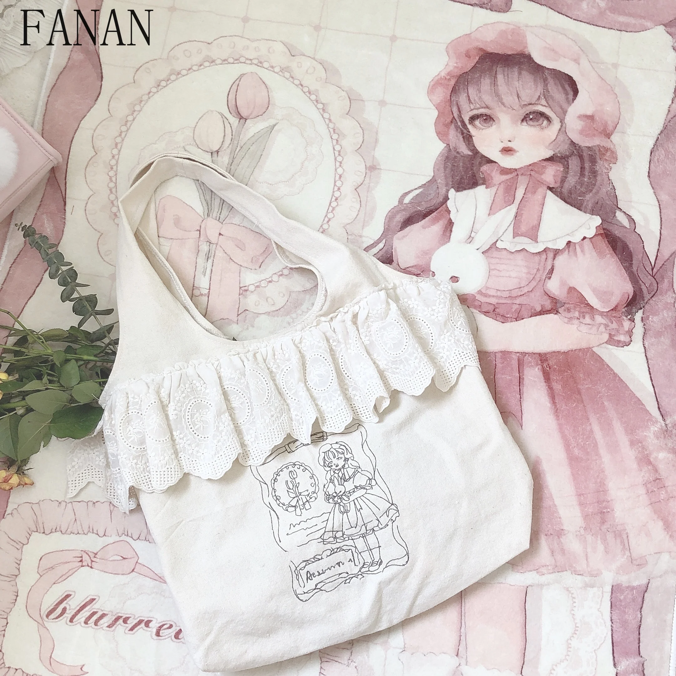 

College Style Casual Handbag Fashion Sweet and Cute Women's Shoulder Bag Cute Japanese Soft Girl Crossbody Bag Summer