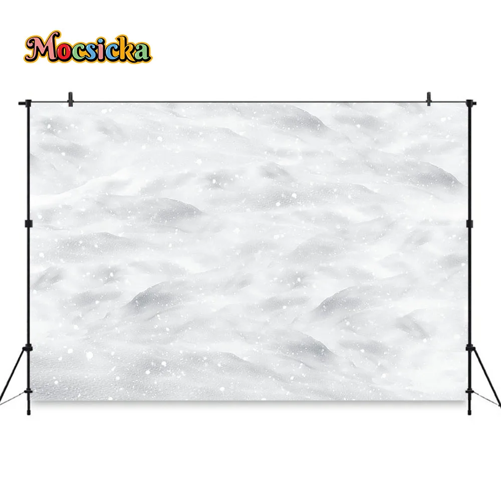 Winter Snow Floor Photography Backdrop for Studio Christmas Room Decor Background Prop Children Family Portriat Photo Photobooth