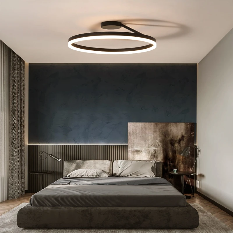 

Modern LED Ceiling Light Nordic Designer Simple Single Circle Ceiling Lamp for Restaurant Bedroom Kitchen Home Fixture Light