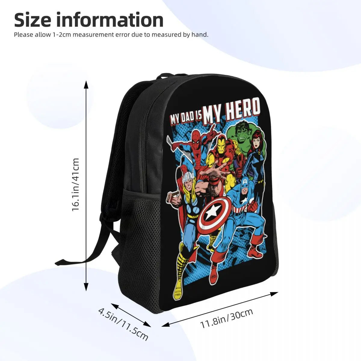 Custom Hulk Avengers Hero Dad Travel Backpack Women Men School Computer Bookbag College Student Daypack Bags