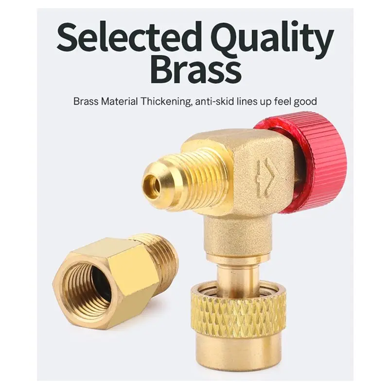 90 Degrees HS Right Angle Copper Air Conditioner Safety Valve R22/32/410 Fluorine Adding Valve Refrigerant Adapter-A75P
