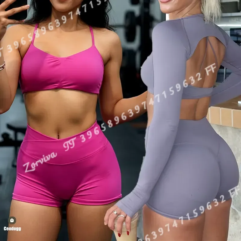 Women Seamless Gym Shorts Cross Fitness Scrunch Booty Tights Running Cycling Leggings Workout Clothes Athletic Wear XP126