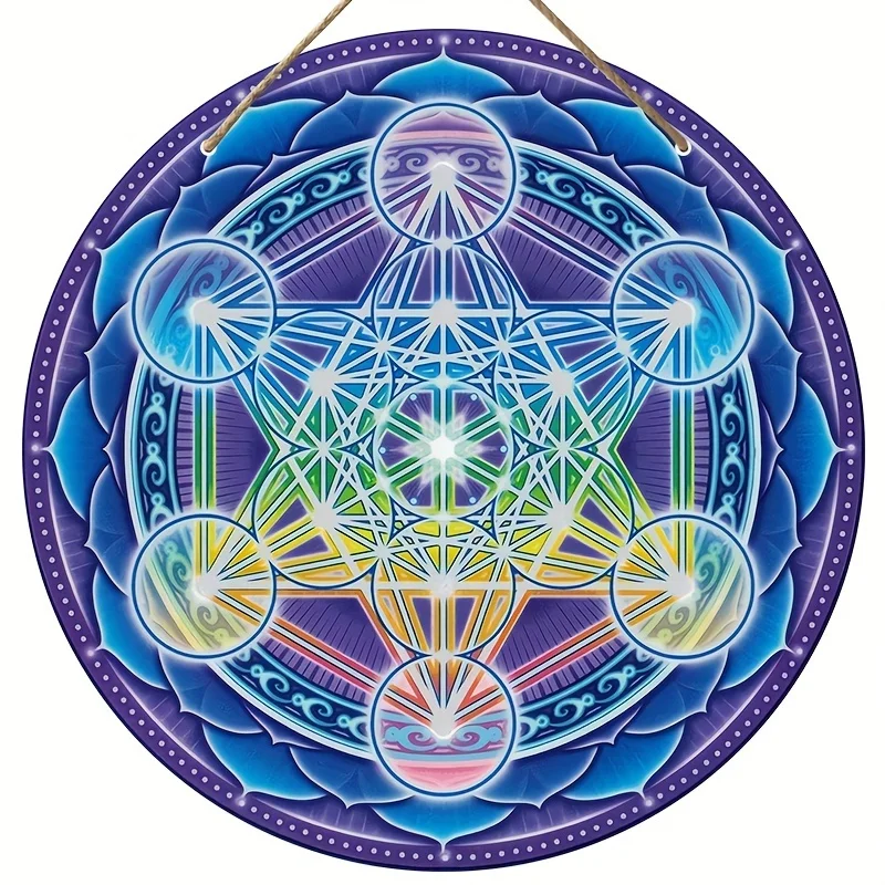 Metatron's Seed Mandala Acrylic Plaque-Sacred Geometry Wall Decor for Home,Restaurant,Bar,Cafe,More,Room Decor,Gift for Friends