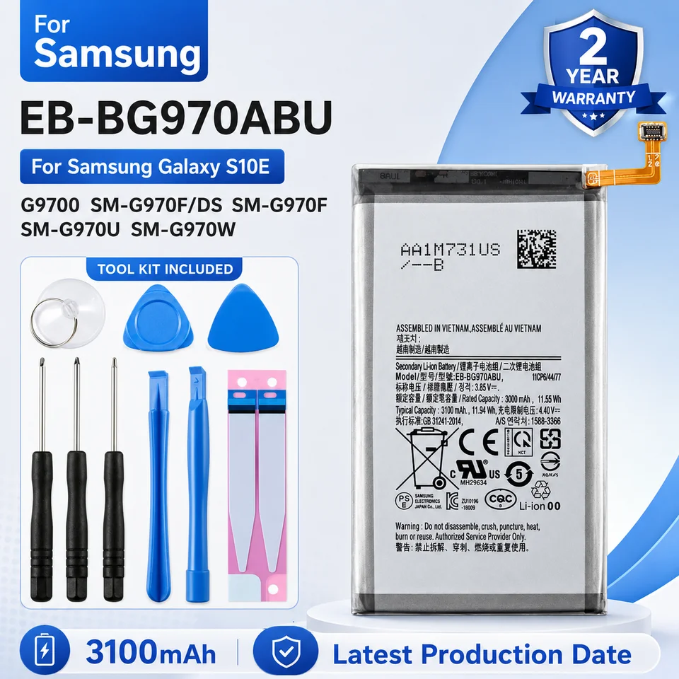 Batería de repuesto EB-BG970ABU 3100mAh para Samsung Galaxy S10E SM-G970F/DS G9700 G970U G970W con kit de herramientas 5