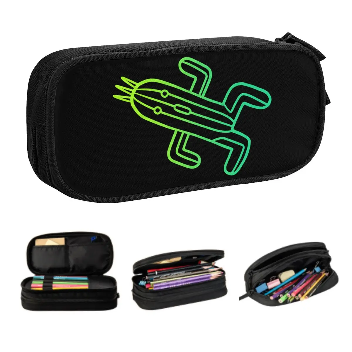 Estuche de lápices personalizado coreano Final Fantasy Cactuar para niños y niñas, caja de almacenamiento grande para bolígrafos, bolsa, suministros escolares