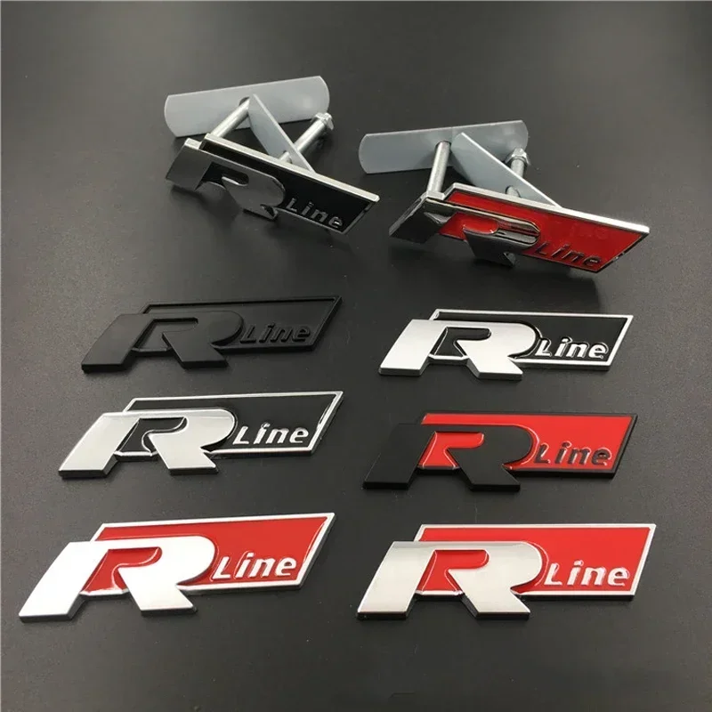 3d Metall für Volkswagen Rline Golf Jetta Polo Passat B5 B6 Touareg Bora Käfer Auto Kühlergrill Abzeichen Seite Kofferraum Emblem Aufkleber Aufkleber