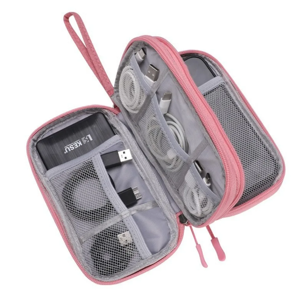 

Waterproof Cable Storage Organizer Solid Color Shockproof Hard Storage Case Bag Large Capacity Double Layer Passport Bag