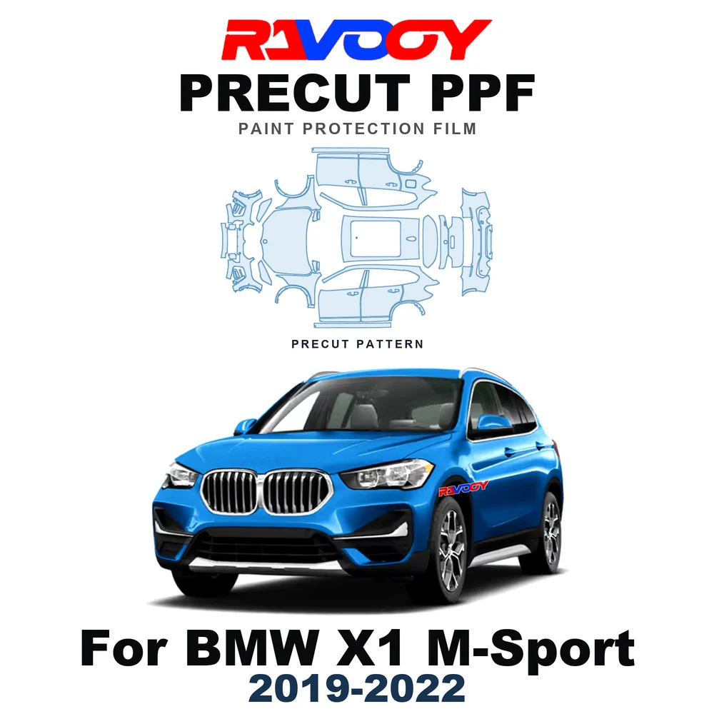 Precut PPF For BMW X1 M-Sport 2019-2022 8.5mil TPU Paint Protection Film Hood Bonnet Bumper Headlight Self-Healing Clear Kit