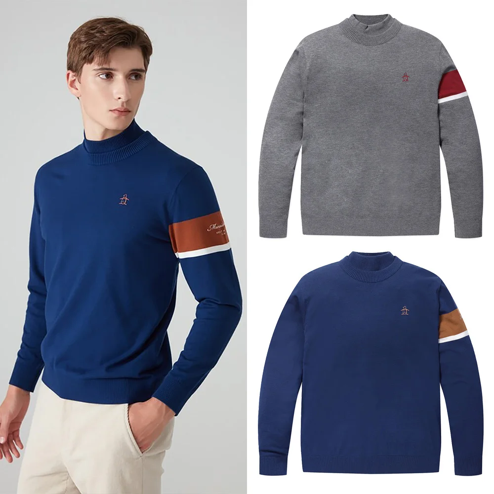 MUNSINGWEAR Autumn Golf! All-match Knitted Sweater for Men! Long Sleeves for Warmth, Novel Style, Simple and Luxurious!