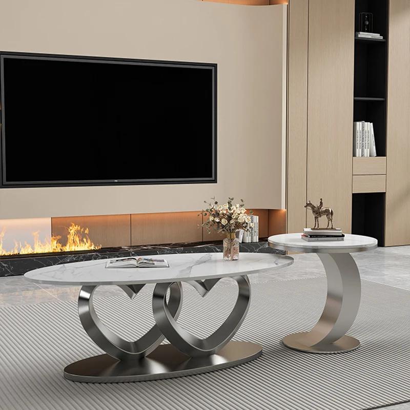 Tavolino da caffè unico in piedi Tavolino da caffè estetico rotondo industriale di lusso Moderno semplice Mesa Mobili postmoderni ausiliari