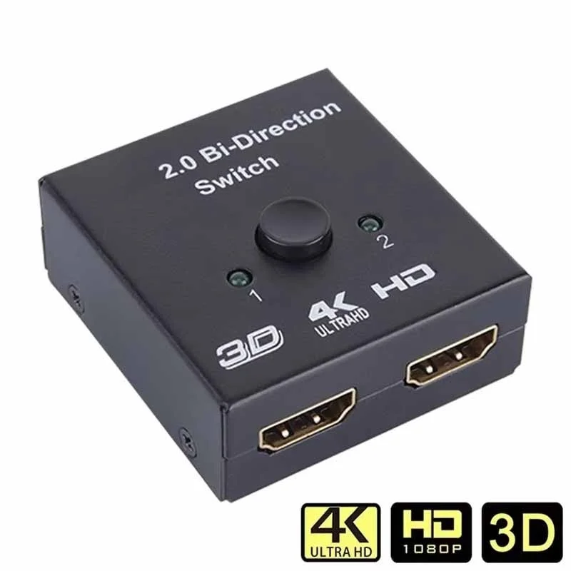 HDMI-compatible Switch Bi-Direction 2.0 Splitter HDMI-compatible 1x2/2x1 Adapter 2 In 1 Out Converter 4K Switcher For PS4 Ultra