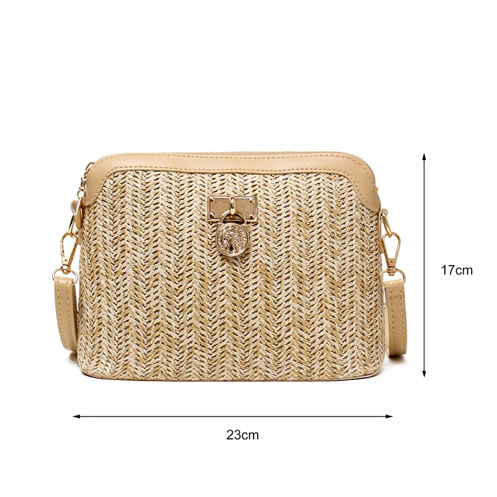 Straw Woven Messenger Bag Casual Shell Summer Beach Women Crossbody Handbags Female Shoulder Cross Body Boho Bag
