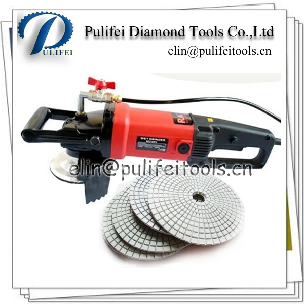 Power Tool Machine of Hand Hold Water Grinder, Wet Angle Grinder for Wet Dry Use Polishing Pad, Small Diamond Disc