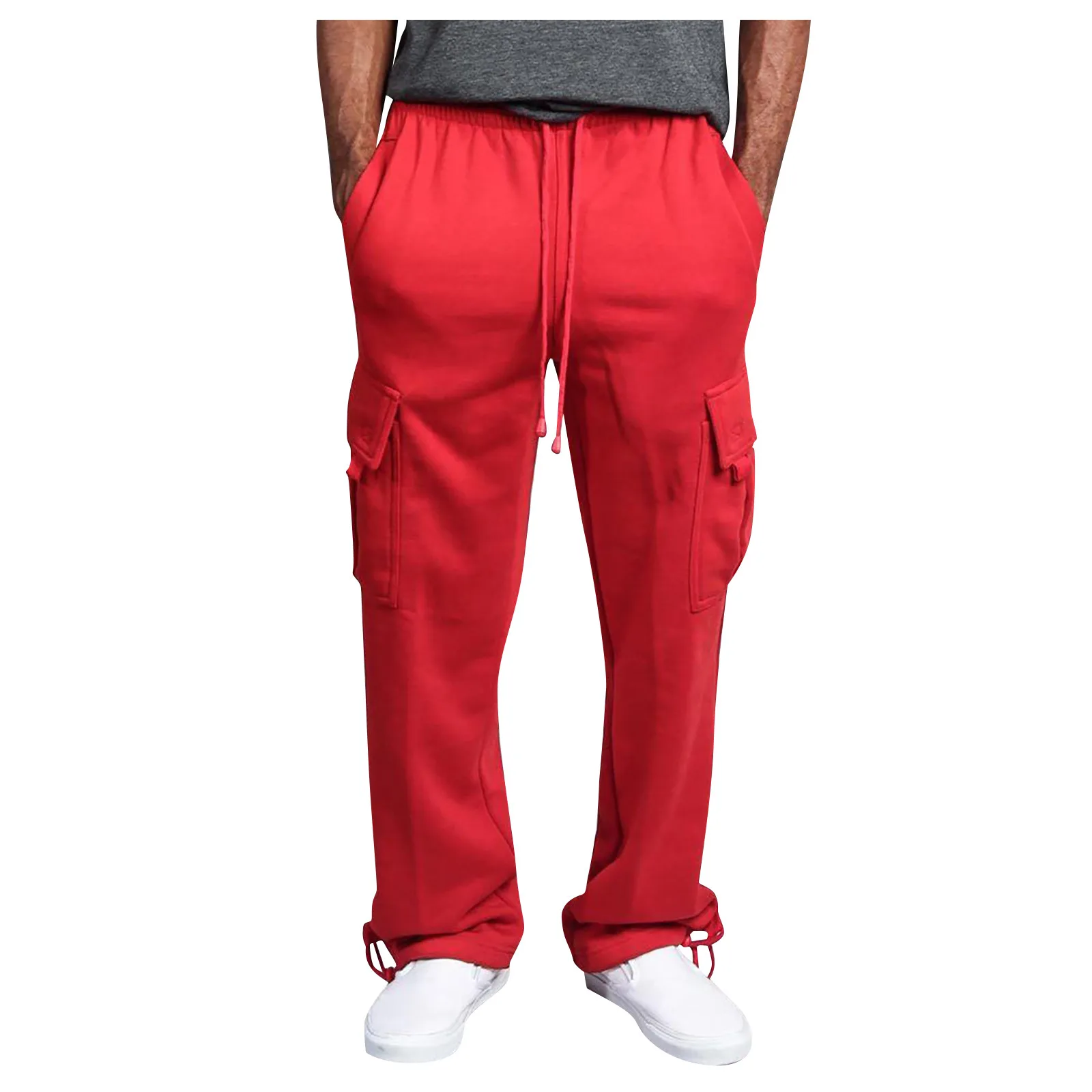 

Men's Sweatpants Spring Autumn Drawstring Multi Pockets Casual Sweatpants Outdoor Hiking Cotton Twill Cargo Style Sweatpants