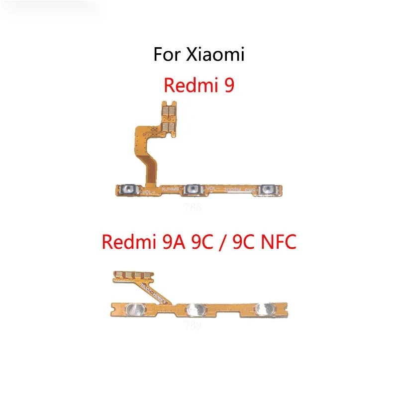 50 pcs/lot for Redmi 9 9A 9C NFC power button switch volume mute button on/off flex cable