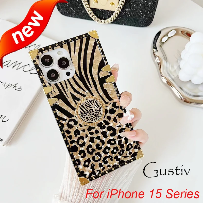 

Square Phone Case For iPhone 15 PRO MAX 14 13 PRO 12 11 X XS XR 6 7 8 14 Plus Feather Zebra Leopard Animal Print TPU Soft Cover