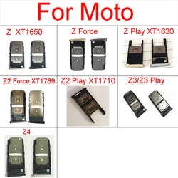Sim Card Tray Holder For Motorola Moto Z Z2 Z3 Force Play Z4 XT1630 XT1650 XT1789 XT1710 Sim Memory Card Adpter Replacement Part