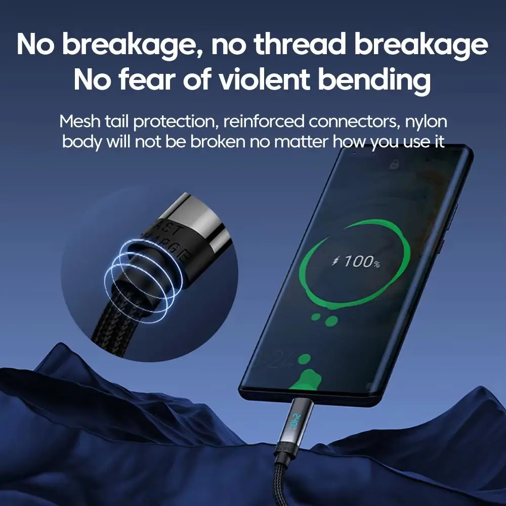 Pd 240w usb c para usb c cabo tipo c carregamento rápido display digital 480mbps cabo de transferência de dados usb c cabo de carregamento para iphone 16