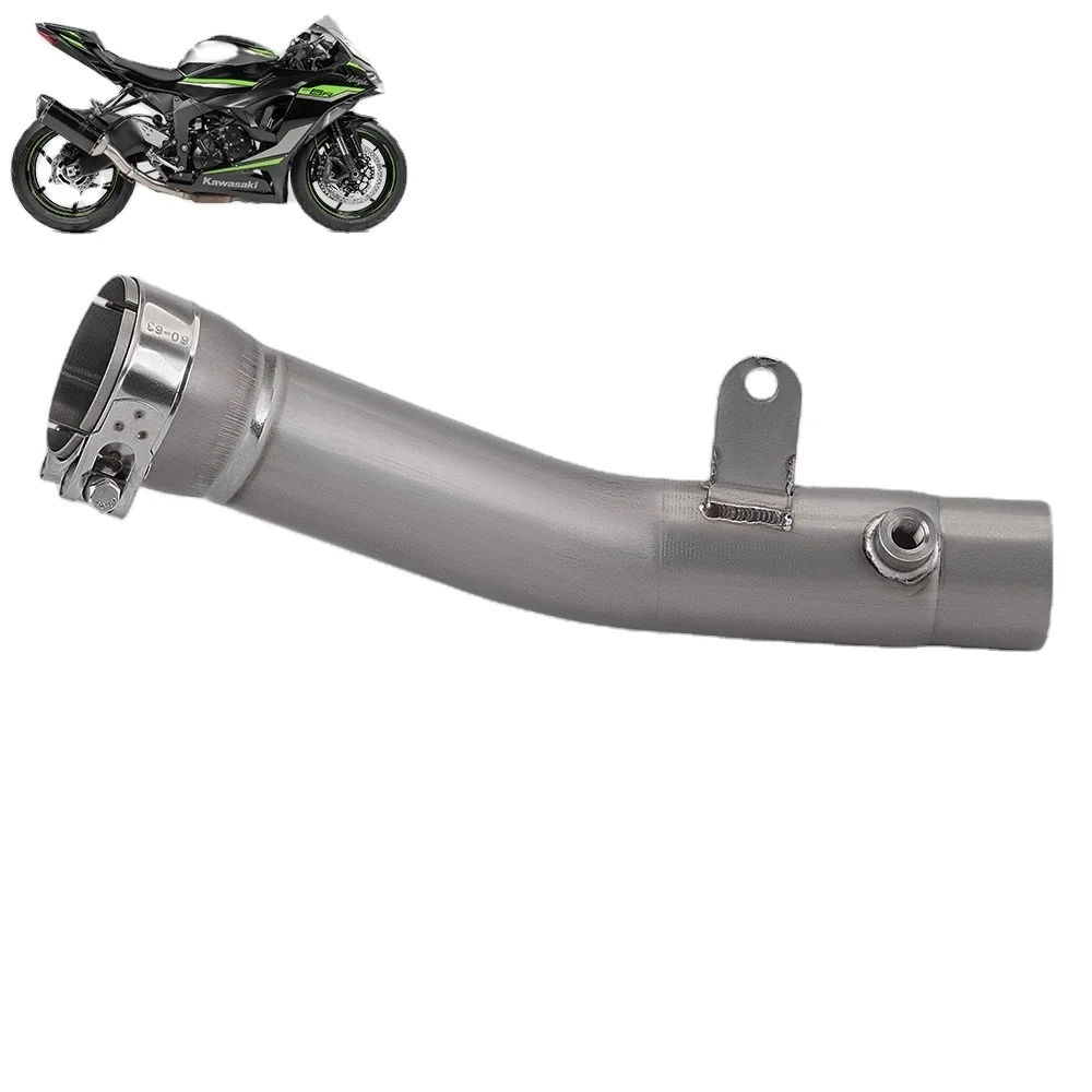 Hot Sale Modification ZX-6R Titanium Alloy Middle Section Non-destructive Installation General Motorcycle Exhaust Pipe！