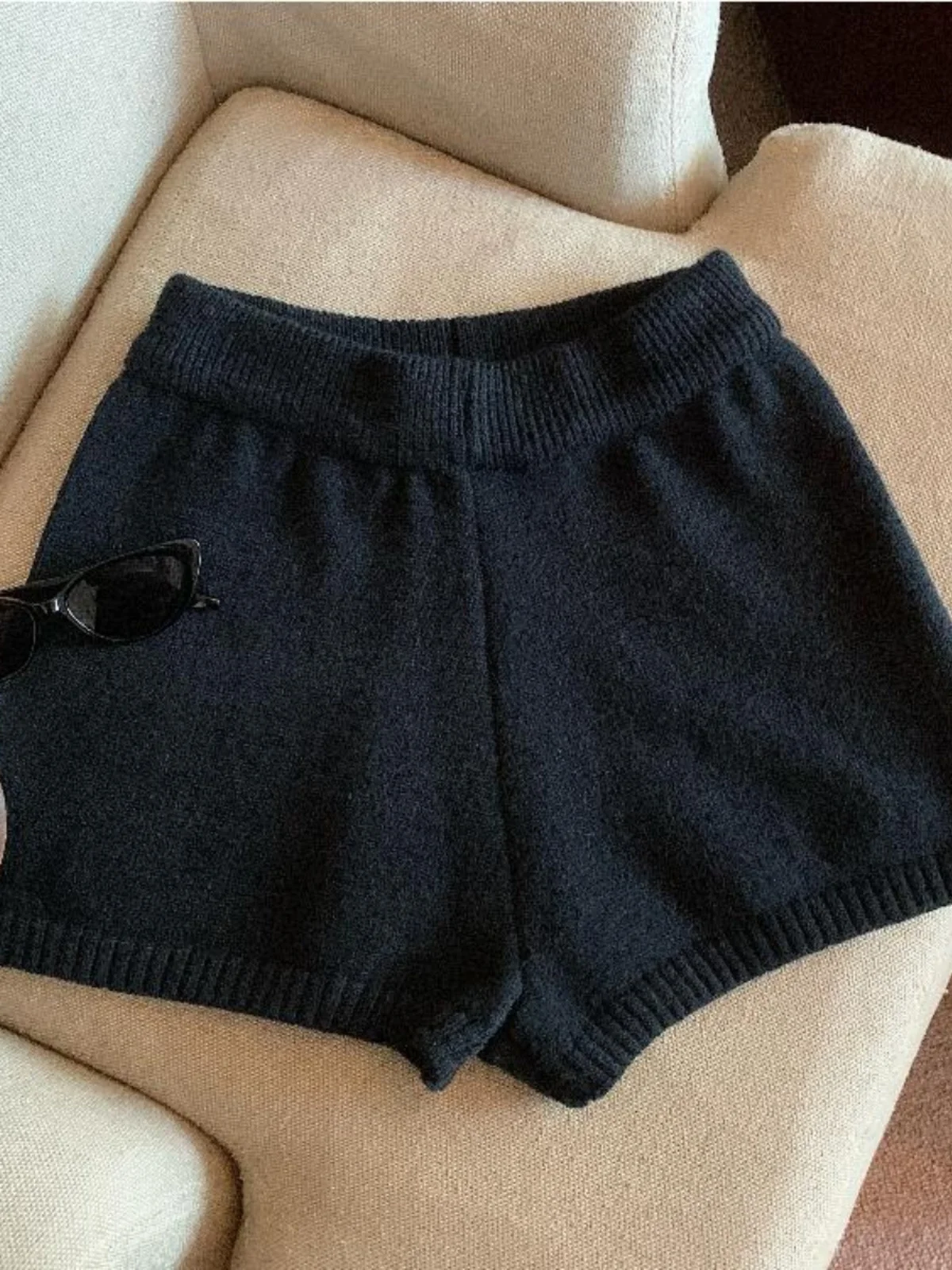 Calças Femininas de Cintura Alta em Tricô Retrô, Quentes, Casuais, Modeladoras, Tamanho Pequeno, Estilo Coreano, Design para o Dia a Dia