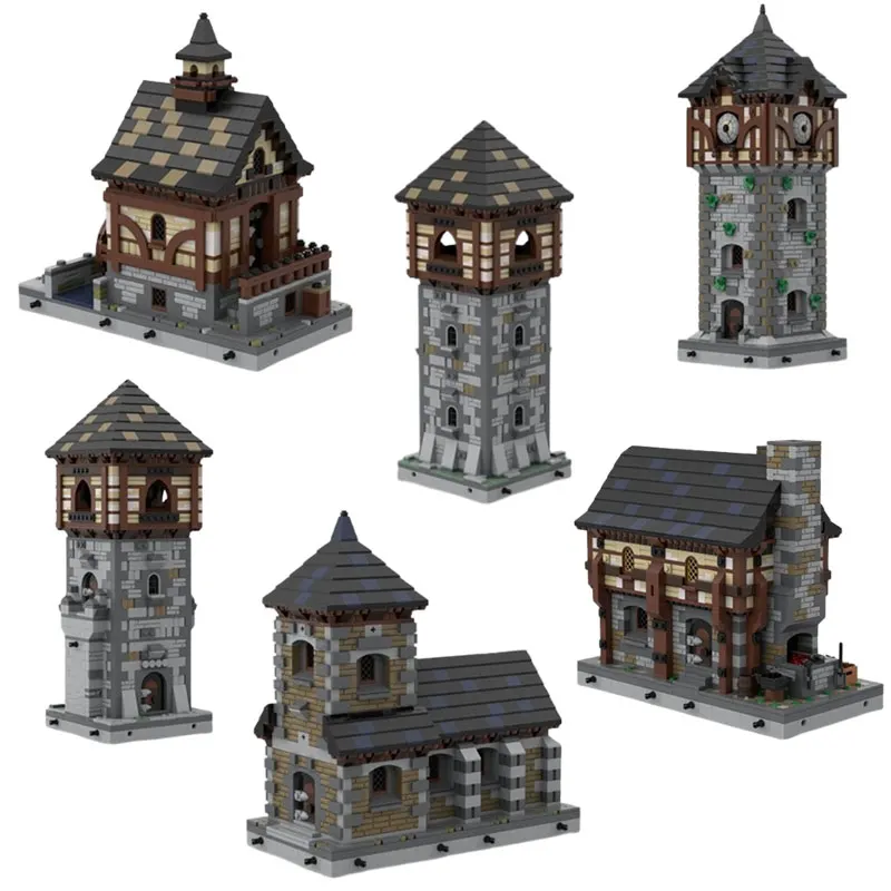 

Spot MOC-79433 83634 87784 и другие средневековые здания, сделай сам, сборка мелких частиц, строительные блоки, развивающая игрушка, модель в подарок