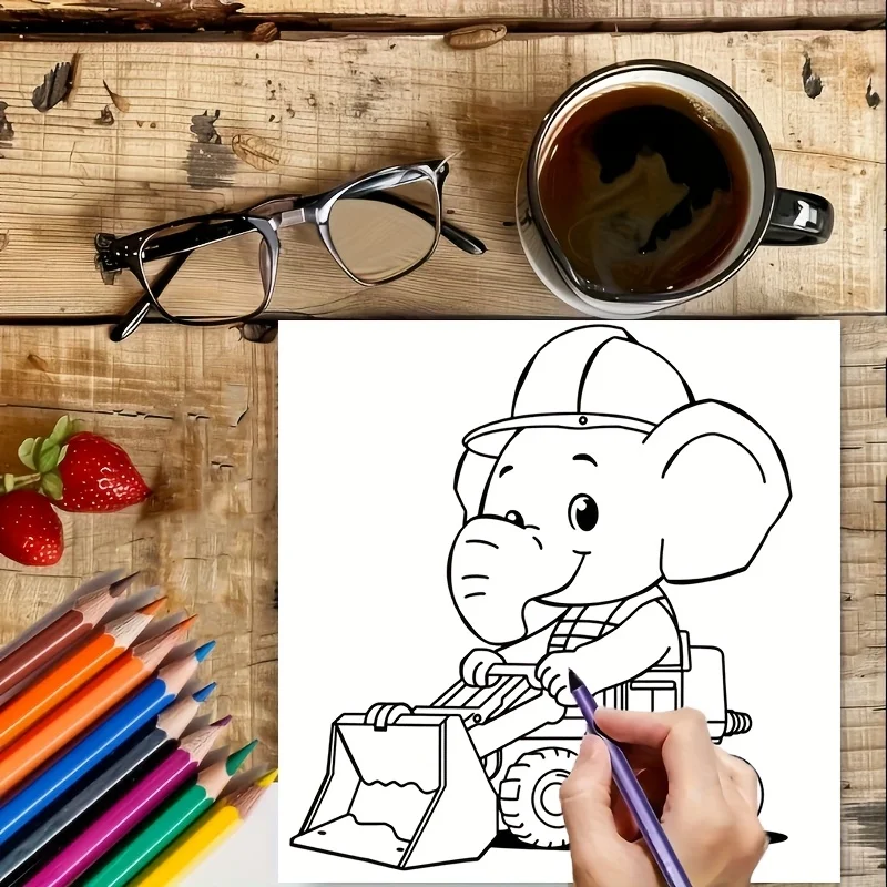 Libro para colorear de experiencia de carrera animal de 28 páginas para la reducción del estrés de adultos |   Libro para colorear para aliviar el estrés y reducir el estado de ánimo