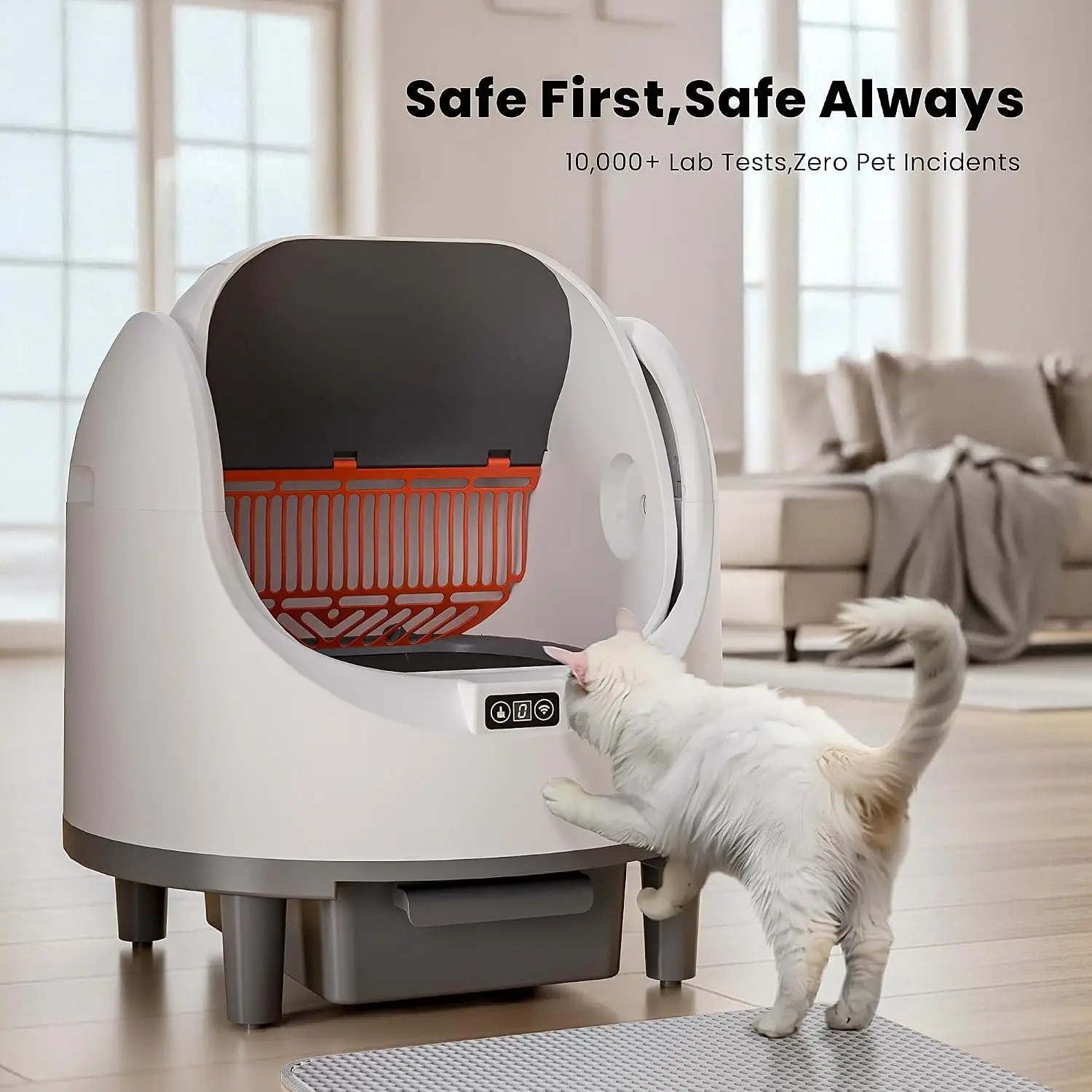 Self Cleaning Litter Box, Large Capacity Automatic Litter Box for Multiple Cats, App Control, Safety Sensors, 2, Customized