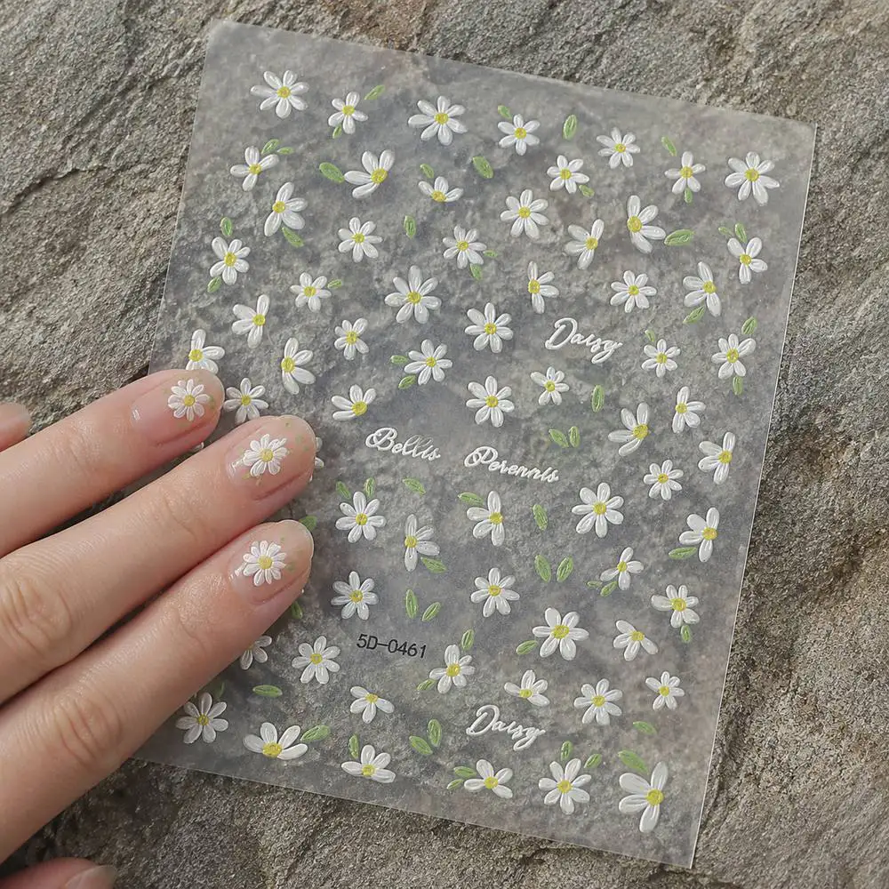 1 autocollant transparent pour ongles motif marguerite, motifs variés, décalcomanie marguerite, slider pour ongles Marguerite Fresh Vibes