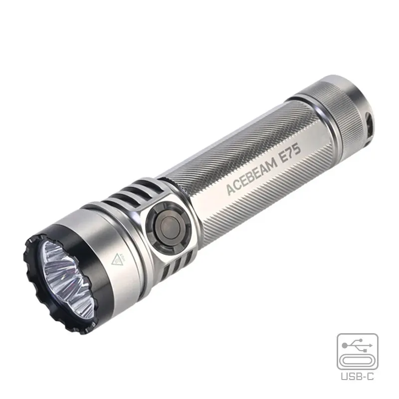 ACEBEAM E75 Quad-Core LED-zaklamp USB C oplaadbare zaklamp met 21700 batterij 4500LM 260M zaklampen Krachtige verdedigingsflitser