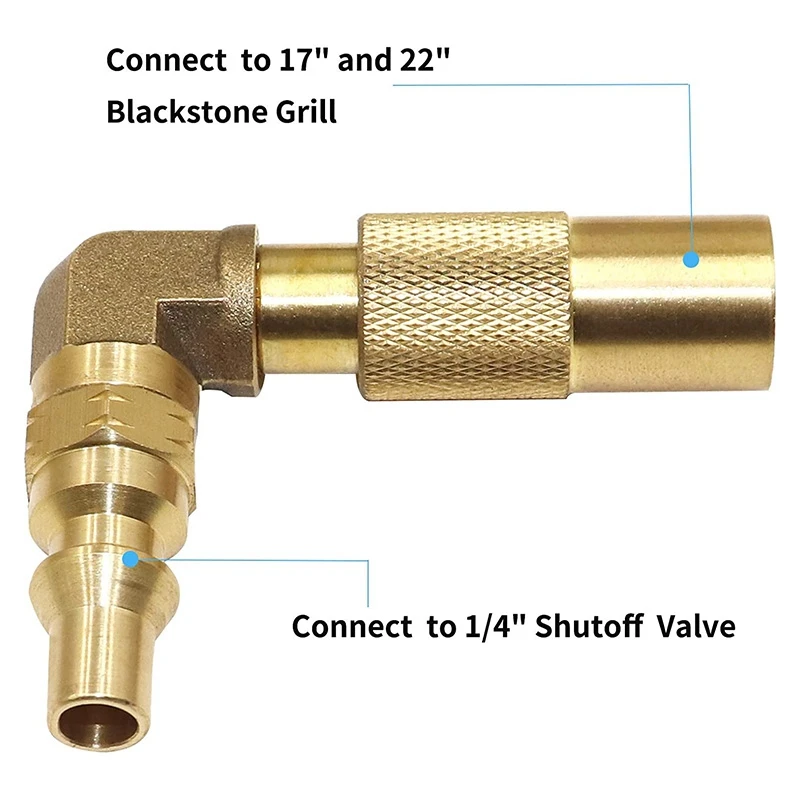 12FT Male/Female Quick-Connect RV Propane Hose With Elbow Adapter For Blackstone 17Inch/22Inch Griddles