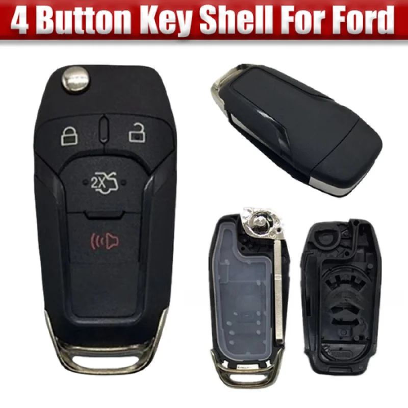 

A+ 1Pcs 4 Button Replacement Car Smart Key Fob Shell Cover For Ford Fusion 2013-18
